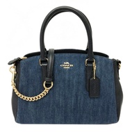 COACH 經典LOGO手提斜背兩用黛妃方包(牛仔藍)