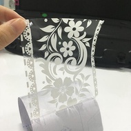 Simple Life  White Lace Transparent Removable Wallpaper Border Shop Display Window Sticker Bathroom Mirror Decor Crown