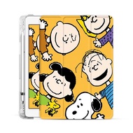 ( With Pen Slot ) เคส (Gen7/Gen8)iPad10.2 ⭐️Snoopy⭐️ Apple iPad Case For Gen5 gen6 9.7 2018 Mini 5 4 3 2 1 Air 10.5 Airbag pen slot protective shell 2020Pro11 Air4 10.9inch Flip cover