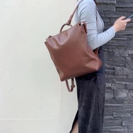 Backpack Wanita Retro Besar-Kapasiti Pertama Lapisan Kulit Beg Tangan Beg Galas