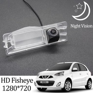 【hot】 Owtosin HD 1280x720 Fisheye Rear View Camera For Nissan March/Micra K13 2010 2011 2012 2013 2014 2015 2016 2017 Car Monitor
