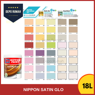 18L Nippon Paint Satin Glo ( Interior Wall Paint) 18L Cat Nippon Paint Satin Glo ( Cat Kilat Dinding Dalam Putih&amp; Warna)