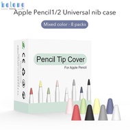 8PC Pencil Cover For Apple Pencil 2nd 1st Generation Mute Silicone Nib Case For Pencil Cover Skin Screen Protector Apple Pencil Cover (1st or 2nd gen) / Goojodoq (12th Gen) / universal silicone protector iPad Pencil Nib Cover (8pc)