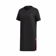 adidas 洋裝 Adicolor Tee Dress 女款 愛迪達 三葉草 一件式 側開岔 寬鬆 黑 彩 GD2233 GD2233