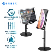 INBEX 10 Inch Tablet Holder/ Liftable Phone Holder Universal Adjustable Phone Holder Penyangga Ponsel, Dudukan Telepon Genggam untuk iPhone iPad Air Telepon Pintar Logam Meja Desktop untuk Samsung Xiaomi Huawei Vivo OPPO Tablet