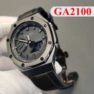 GA2100 2rd Bezel Fluorยางรัดสายรัดรวมอะแดปเตอร์โลหะCasio G Shock GA-2100/2110สแตนเลส