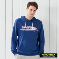 Nautica COMPETITION撞色LOGO連帽長袖T恤-藍色
