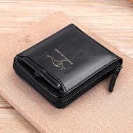 Kangaroo Men's Anti-theft Brush Wallet Short Zipper Card Bag Men's Wallet FOR MEN GIFT