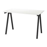 TROTTEN 書桌/工作桌, 白色/碳黑色
