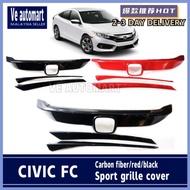 Vemart honda civic fc front sport grille cover 2016 2017 2018 2019 carbon fiber accessories sarung bumper