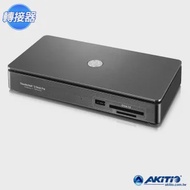 【AKiTiO 艾客優品】雷霆 3 Dock Pro(Thunderbolt3 轉 10G網路/CFast/SD/USB/eSATA/DP/PD 筆電供電)