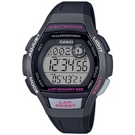 CASIO 計步數位女錶-灰X黑(LWS-2000H-1A)
