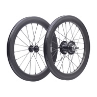 SILVEROCK Carbon Wheels 16" 1 3/8" 349 Rim Brake 6 Speed Inner 3 x 2 External SRF3 Hub for Brompton 3sixty Folding Bike Wheelset