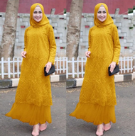 gamis syari brokat tille Adelia Maxxi pakaian wanita baju muslim remaja dewasa bahan brokat tulle adelia maxxi dress Baju gamis wanita terbaru 2021 lebaran,baju Gamis wanita remaja,gamis wanita dewasa,Baju gamis wanita terbaru 2021 lebaran mewah