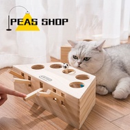 ของเล่นแมวไล่เมาส์ไม้เนื้อแข็งเขาวงกตแบบโต้ตอบสัตว์เลี้ยงหนูแฮมสเตอร์เข็มขัด3/5หลุมเมาส์สนุกของเล่นอุปกรณ์สัตว์เลี้ยง