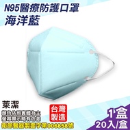 萊潔 N95醫療防護口罩 (海洋藍) 20入/盒 (台灣製造 CNS14774)