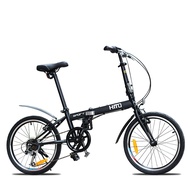HITO Foldable Bicycle 20 Inch 6-speed Ultra-light Men's And Women's Folding Bike Thickened High Carbon Steel Frame Bicycle