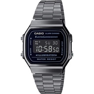 Casio Digital นาฬิกาข้อมือสีเทา สายสแตนเลส รุ่น A168WGG ของแท้ ประกัน CMG