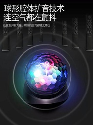 藍芽音箱藍芽七彩燈小音箱手機小音響無線閃燈大音量迷你旋轉燈低音炮可插 新品來襲