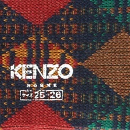KENZO 大菱格紋刺繡紳士襪-藍色