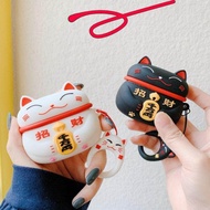 เคสหูฟังAirPods 3สำหรับApple Airpods 3,เคสหูฟังซิลิโคนนิ่มรูปแมวนำโชคจากญี่ปุ่นน่ารัก