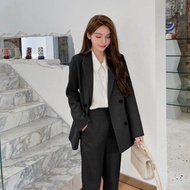 Women Two-Piece Set Pantsuit Office Lady Elegant Blazer Suit Female Casual Pants Jacket Slim Work Clothes