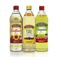 西班牙BORGES百格仕 百格仕淡味清爽3入組(淡味橄欖油1000ml+葡萄籽油1000ml+葵花油1000ml)