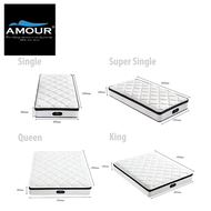 AMOUR 10 Inch Premium Pocket Spring Mattress With Latex Euro Top (All sizes available)