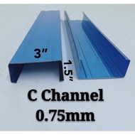 (59'') C Channel Blue Biru / Batten Blue Besi Bumbung C Besi Bumbung V 5FT