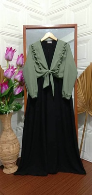 others // gamis rompi remaja panjang // dress set rompi ruffle model terbaru 2021 kekinian viral// baju gamis wanita kekinian bisa cod //baju gamis berompi polos