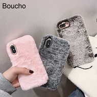 Fashion Lady Gift Case for iPhone 13 12 XS Max XR X 11 Pro Max SE Furry fluffy Warm Cover for iPhone 6 7 8 Plus Soft Phone Case