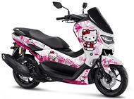 Decal Nmax Full Body Stiker Motor N max 155 Old / New - hello Kitty Hitam Putih Pink