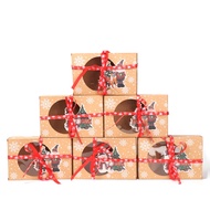 Q54OJPJ5B 6/12pcs Hot Present Case Plastic PVC Kids Gift Christmas Decor Candy Wrapping Bag Cake Package Paper Gift Box