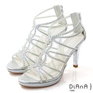 DIANA 10cm星光銀彩葛麗特環踝電鍍高跟涼鞋-浪漫戀曲-銀