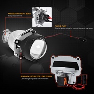 RACBOX 2Pcs 2.5 Inch Universal Bi Xenon HID Projector Lens Silver Black Shroud H1 Xenon LED Bulb H4 H7 Motorcycle Car Headlight