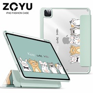 ZOYU เคส iPad เคสแม่เหล็กแบบถอดออกได้,เคสการ์ตูนน่ารักพร้อมช่องใส่ปากกาสำหรับ iPad 2022 Air5 iPad Air4 Pro 11 2020 2021 Mini 6 iPad 7th 8th 9th Pro11 2018เคสไฮบริดพร้อมช่องแยกแม่เหล็กเคสกันกระแทกฝาปิดแท็บเล็ตป้องกัน