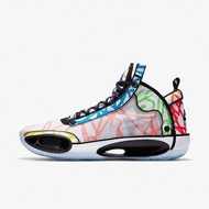【NIKE 耐吉】AIR JORDAN XXXIV ZION PE 白彩 蠟筆塗鴉 胖虎 錫安 AJ34代 男鞋 喬丹(DA1897-100)