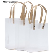 [Manysincerity] Semi Transparent PVC Frosted PP Handbag Christmas Gift Packing Candy Gift Bag Hot Sell