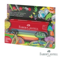 【Faber-Castell】JUMBO 10色水性色鉛筆鐵盒(螢光色+金屬色+削筆器)