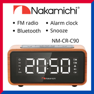 Nakamichi NM-CR-C90 Wooden Portable Speaker | Bluetooth | FM Radio | Alarm Clock | Snooze