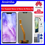 โทรศัพท์ฟรี LCD จอ LCD ต้นฉบับสำหรับ Huawei Nova 3 /Nova 3i /Nova 3e จอแสดงผล LCD Touch Screen Digitizer Assembly Replacement สำหรับ Huawei Nova 3 3i 3e หน้าจอแสดงผลพร้อมเคสฟรีสำหรับ Huawei Nova 3 3i 3e