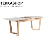 FDDT3040GY Byrug Retro Style MDF lacquered Top Malaysian A grade Rubber Wood Frame 1.6M Extendable Dining Table - Grey