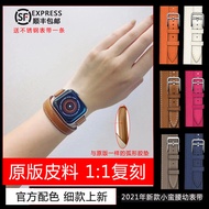ใช้สายบาง Applewatch5 Iwatch6 Se Hermes Double Circle 4 Apple นาฬิกา Dermal สลิง