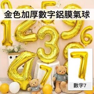 （7字）40吋加厚金色氣球數字鋁膜氣球 生日/婚期/派對/慶典裝飾氣球 40寸 40"