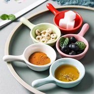 Creative Mini dipping saucer with handle household commercial seasoning saucer vinegar saucer soy sauce saucer ceramic sauce saucer