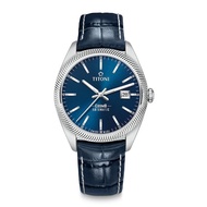 【TITONI 梅花錶】宇宙系列 878 S-ST-612 紳士藍/皮帶/41mm(878 S-ST-612)