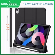 GOOJODOQ iPad Air 4 Case For New iPad Pro 11 2021 2018 2020 Pro 12.9 2021 2020 Soft Silicone Leather Cover Auto Flip with Pencil Holder