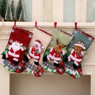 Cotton Linen Christmas Socks Christmas Gift Bag Large Christmas Decorations Gift Bag