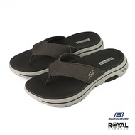 Skechers Go walk 咖啡色 布質 涼拖鞋 男款 NO.B1442【新竹皇家 229009KHK】