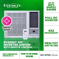 EVEREST INVERTER AIRCON FULL DC WINDOW TYPE with remote control 1.0 HP - ETIV10CFWD/G